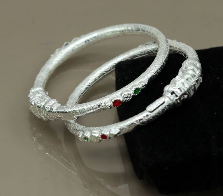 Silverco Lightweight Hollow Silver Baby Kangan (Pair)