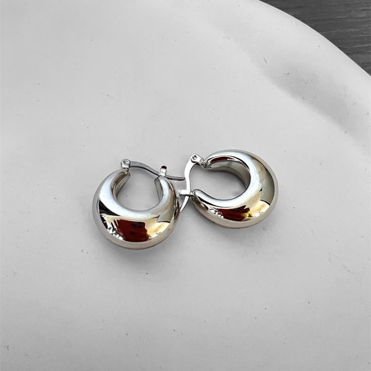 Bold Shine 925 Sterling Silver Chunky Hoop Earrings