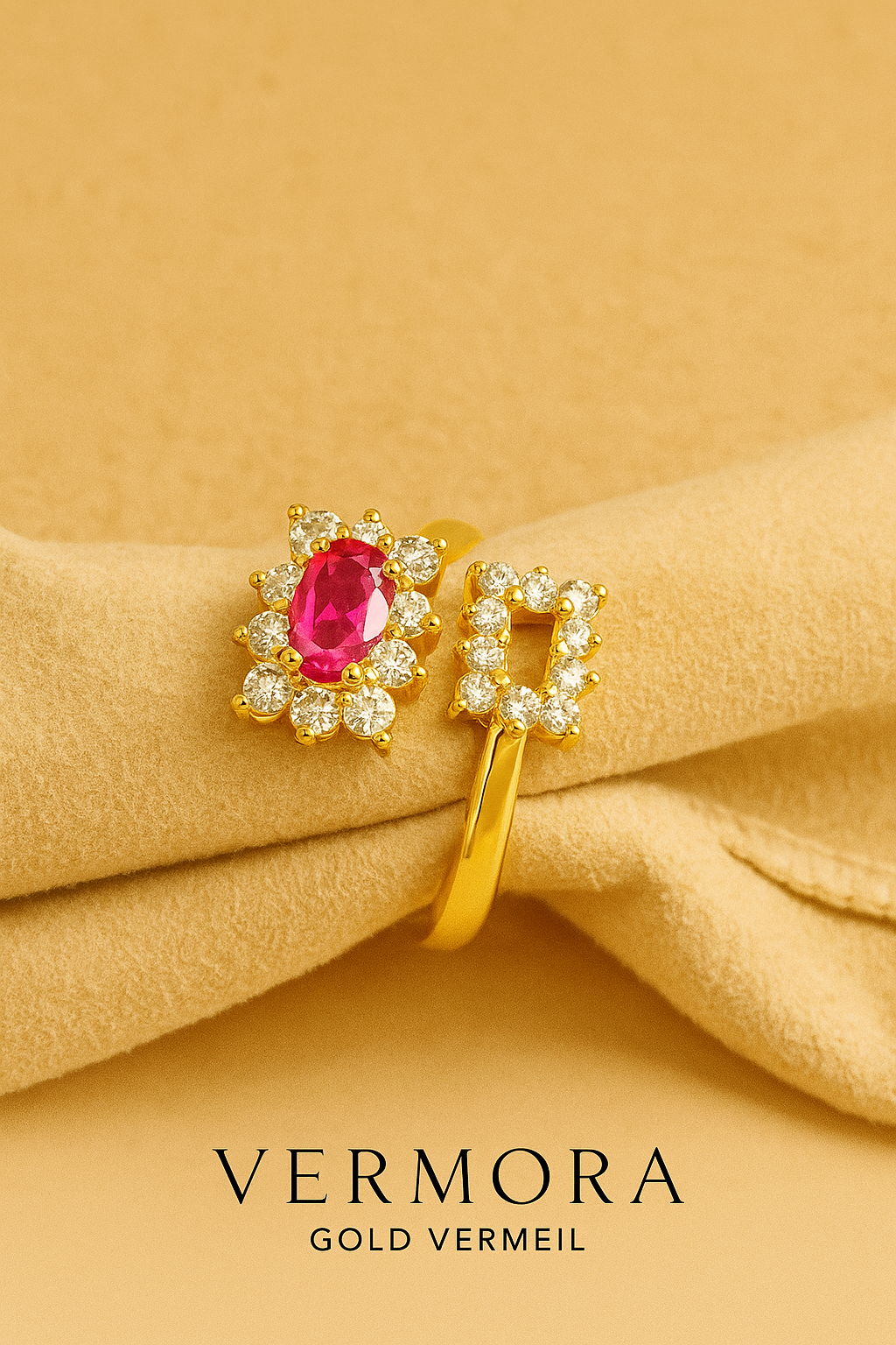 *Butterfly &amp; Bird Gold Vermeil Ring – Vermora Signature Collection