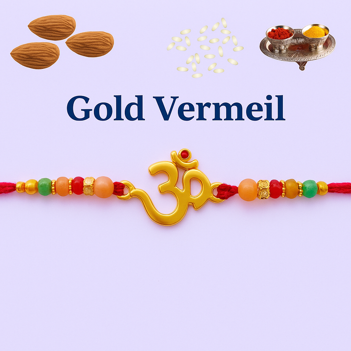 Gold Vermeil Om Rakhi – Divine Radiance Thread