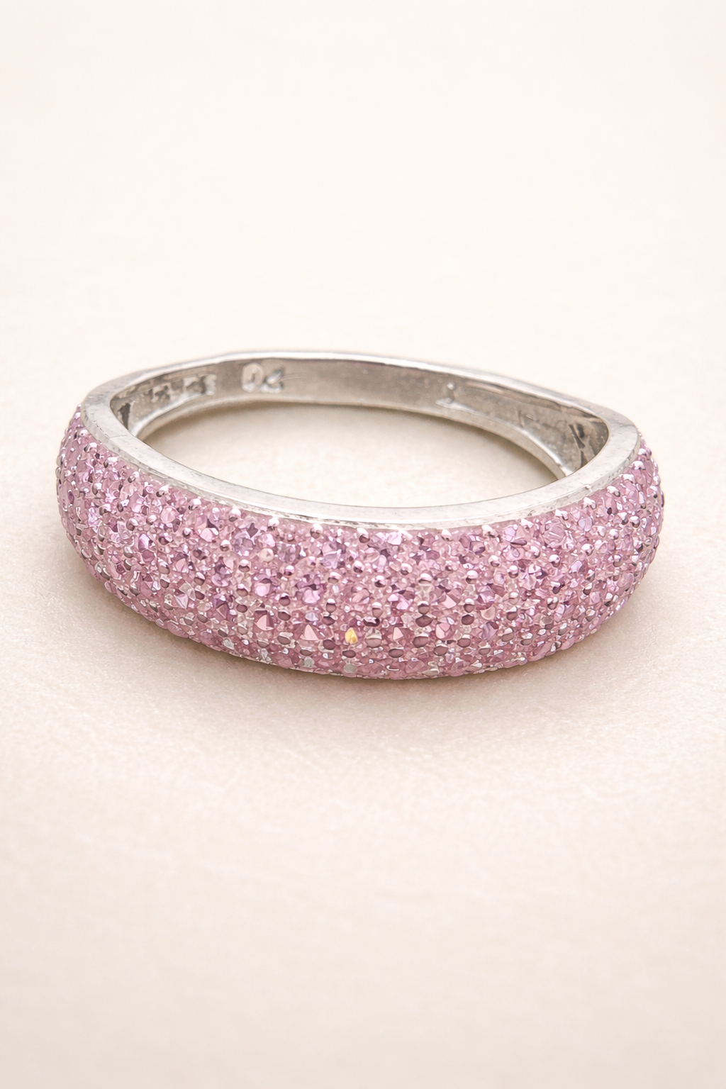 Blush Sparkle Pavé Silver Ring
