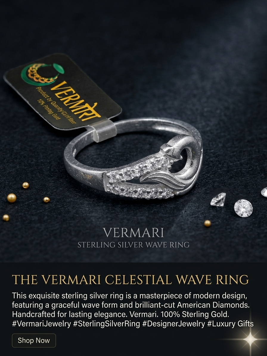 The Vermari Pure Silver Wave" – Handcrafted Sterling Silver Ring