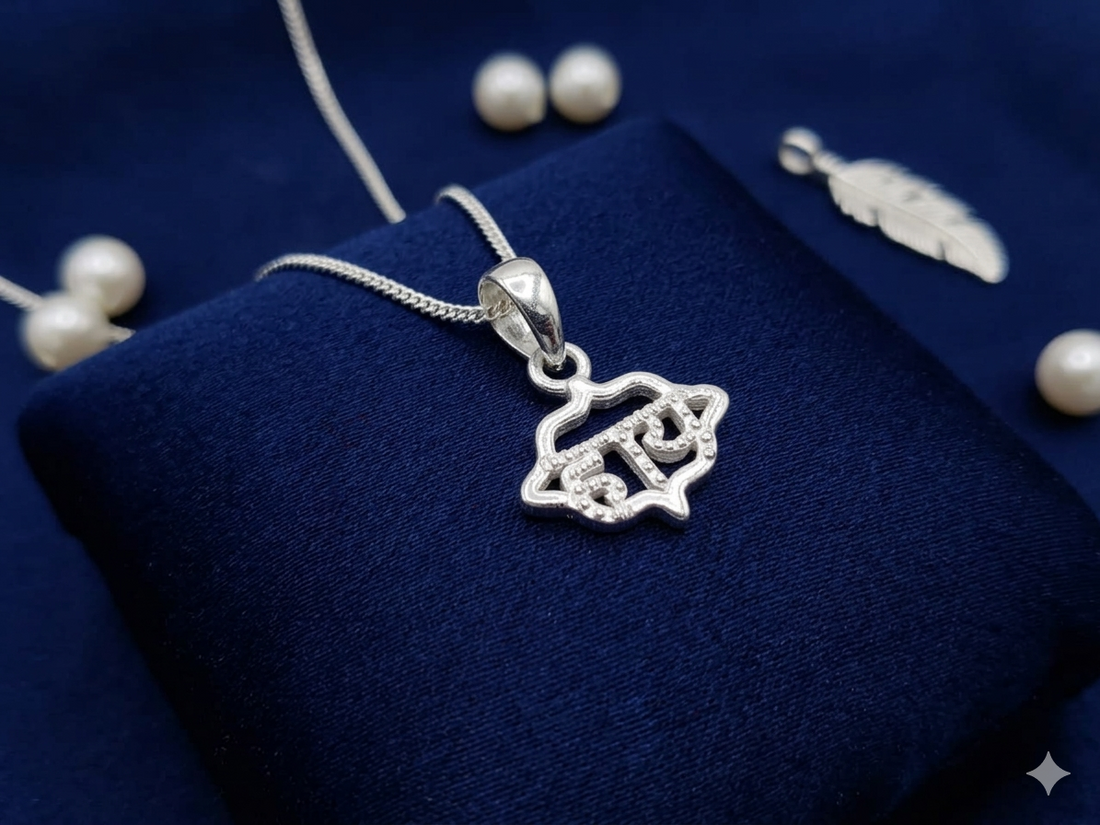 Handcrafted Silver(हाय) Haye (Nazar Raksha) Kids Locket