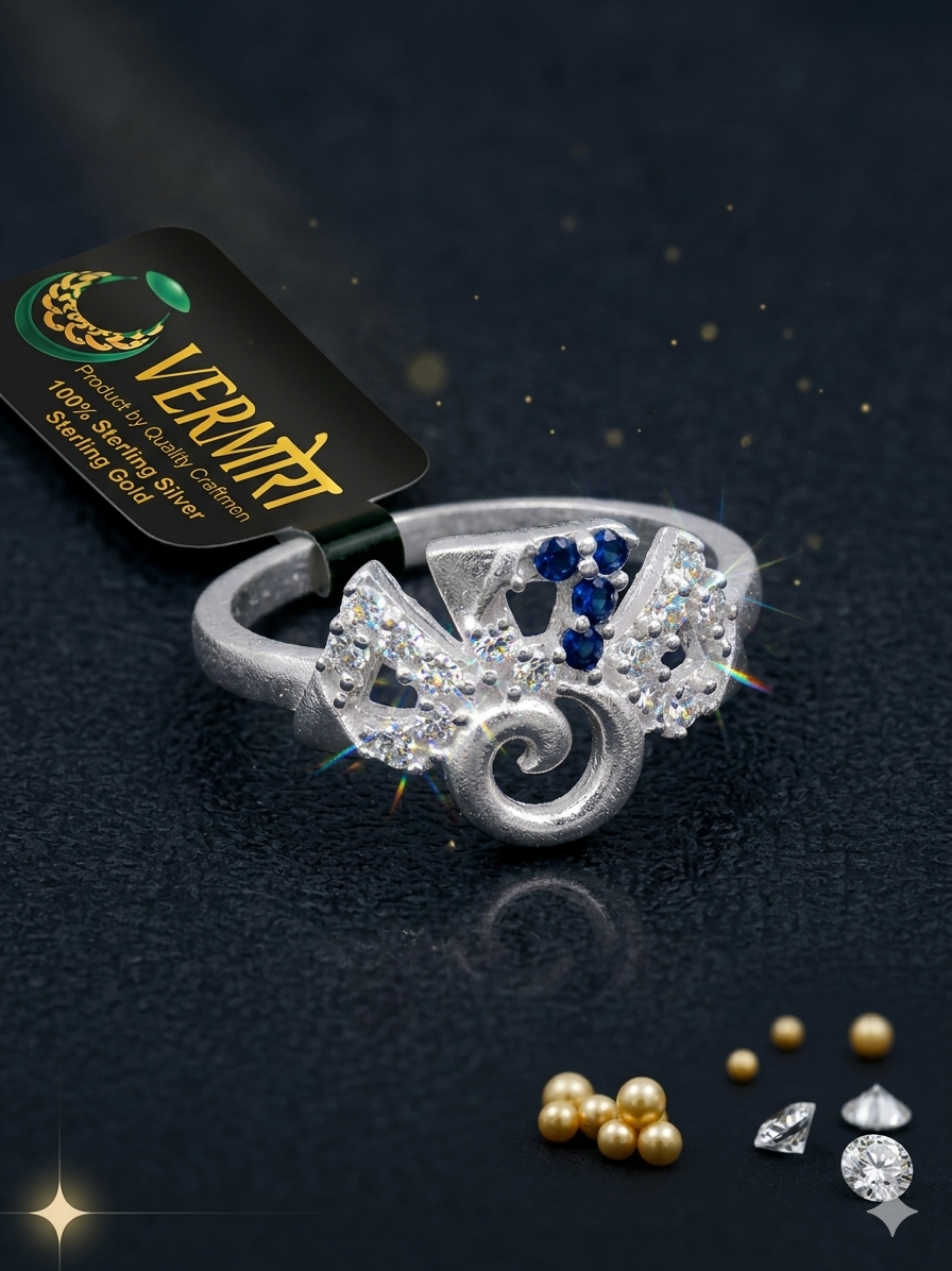 The SilverCo Azure Wave" – Sterling Silver Designer Ring with Blue Accent