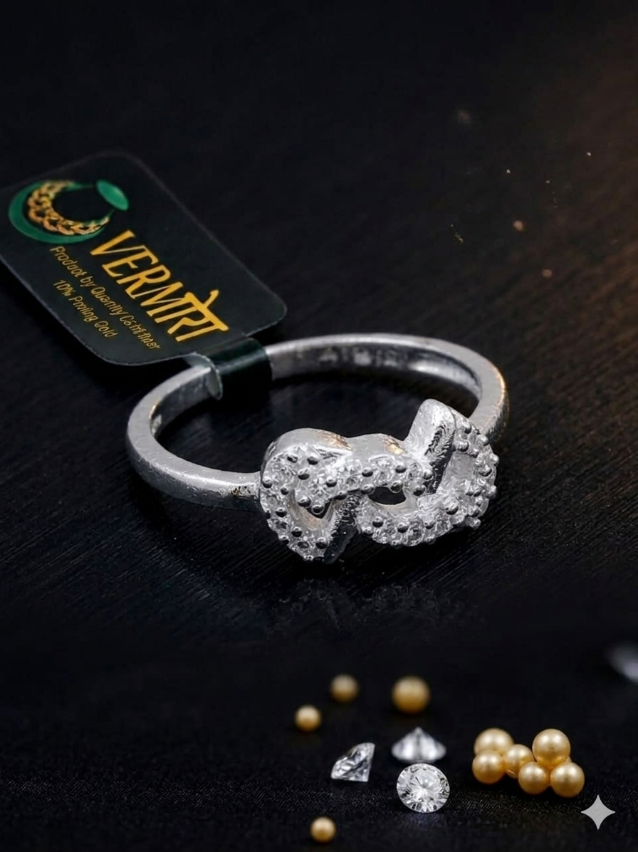 Timeless Bow" Pave-Set Sterling Silver Ring