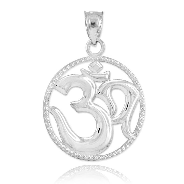 Om Silver Locket in Circle