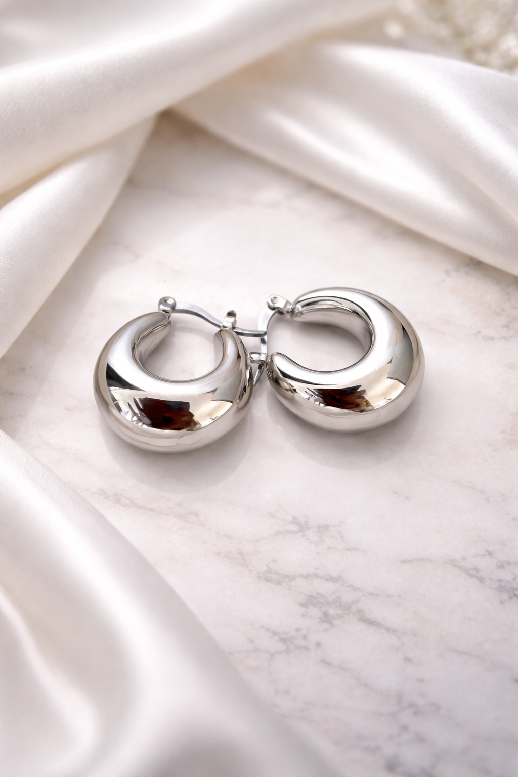 Bold Shine 925 Sterling Silver Chunky Hoop Earrings