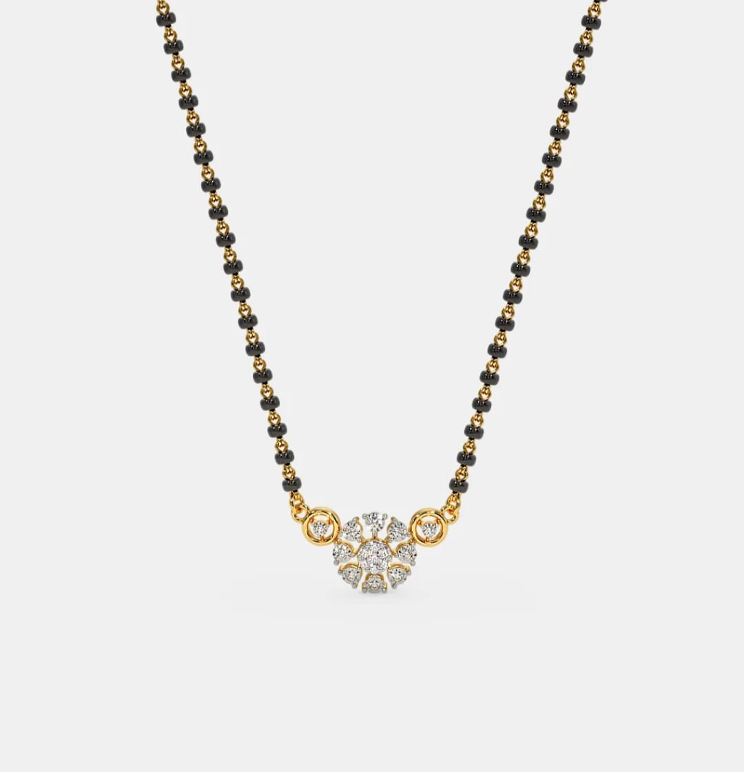 Vermora Minimal Floral Mangalsutra – Gold Vermeil Edition