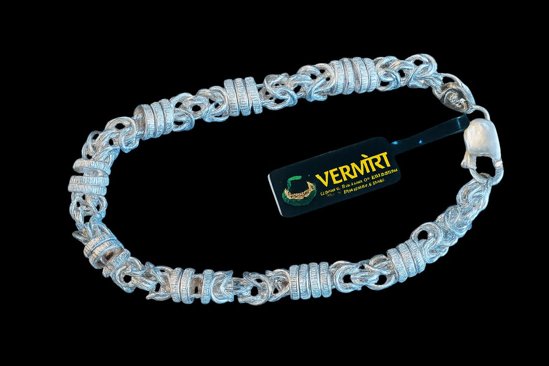 Royal Oxidized  Silver Chain Bracelet