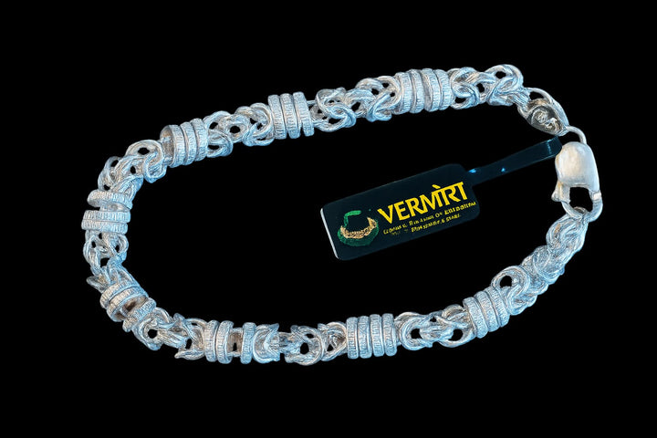 Royal Oxidized  Silver Chain Bracelet