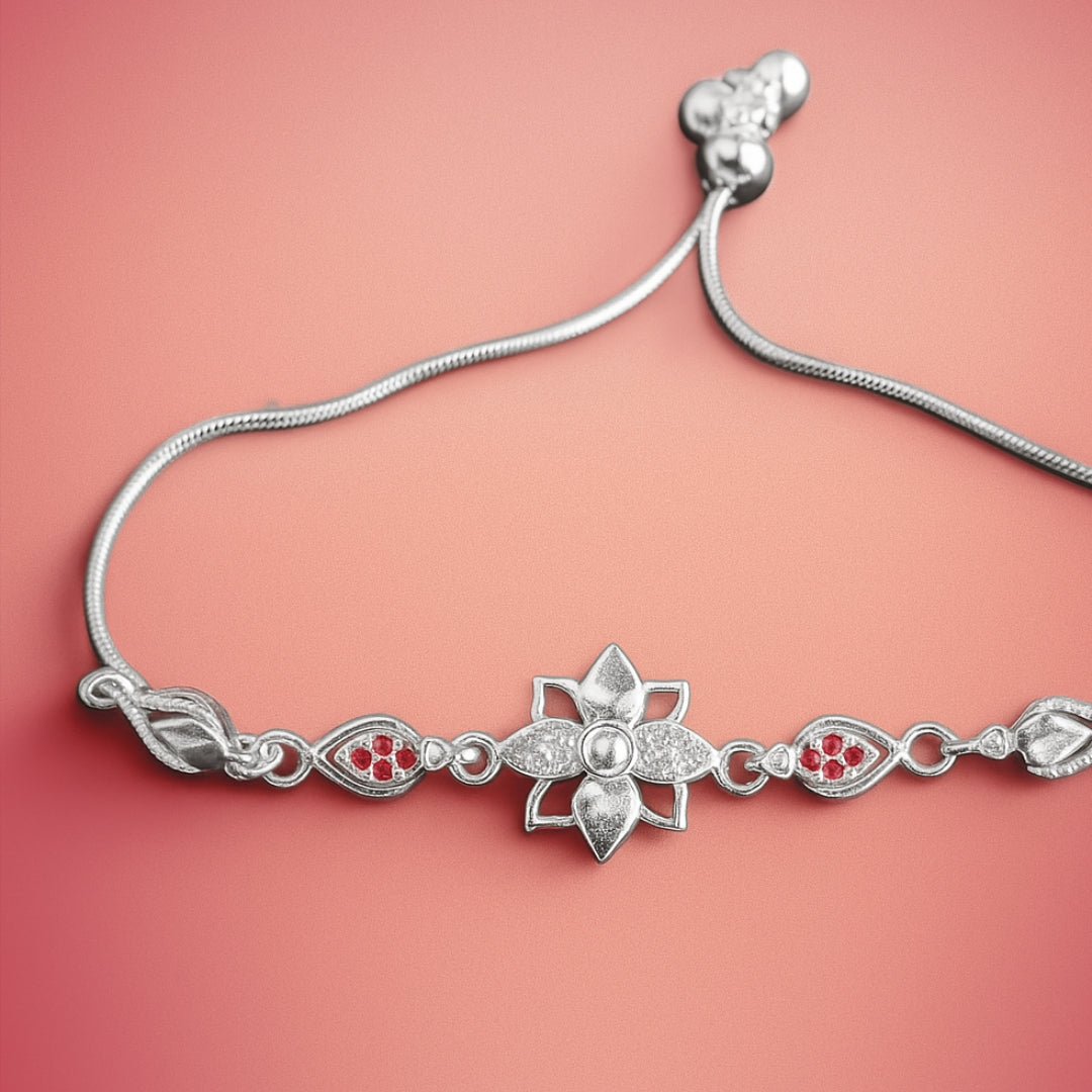 Divya Bloom – Silver Rakhi Bracelet for Bhabhi