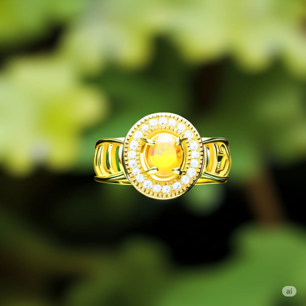 Golden Glow Halo Ring