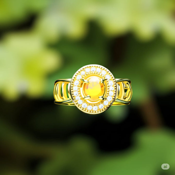 Golden Glow Halo Ring