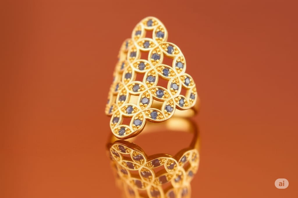 Blue Bloom Gold Vermeil Ring