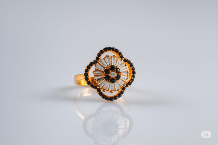 Blue Clover Gold Vermeil Ring