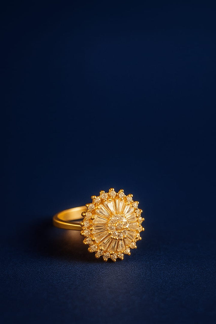 Radiant Sunburst Gold Vermeil Ring | Vermora Jewelry