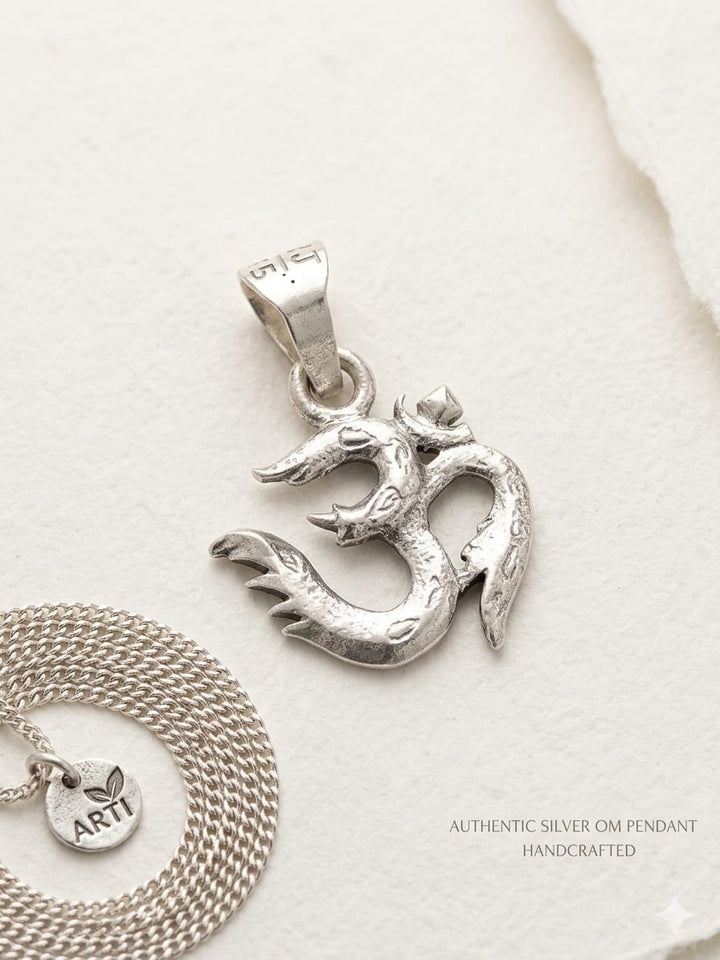 Handcrafted Radiant Om Antique Silver Locket