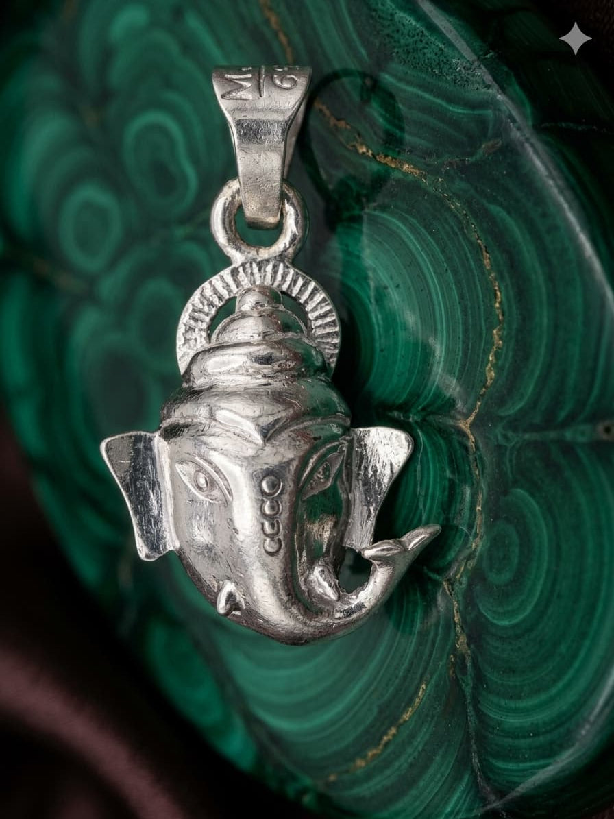 SILVERCO Ganpati Vighnaharta Antique Silver Locket