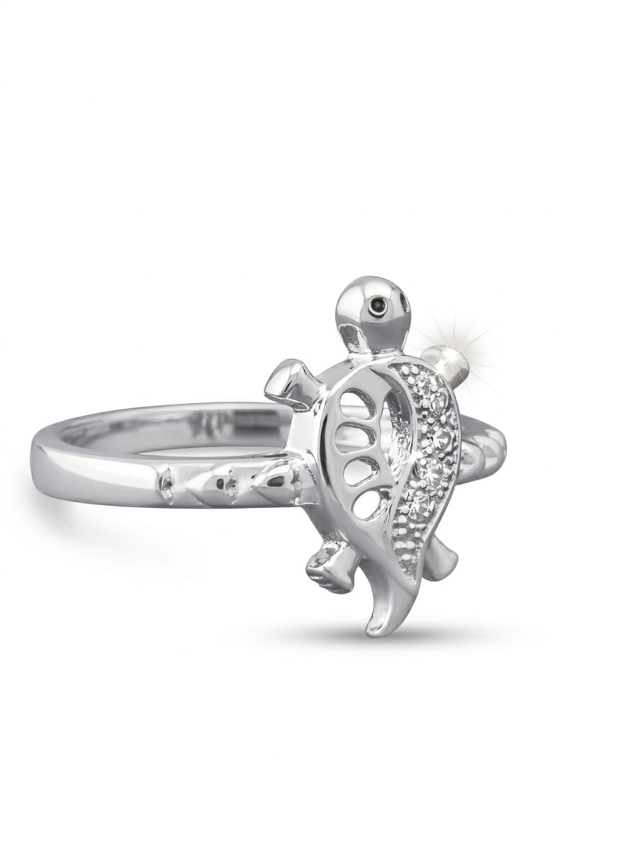 Lucky Turtle Sterling Silver Ring