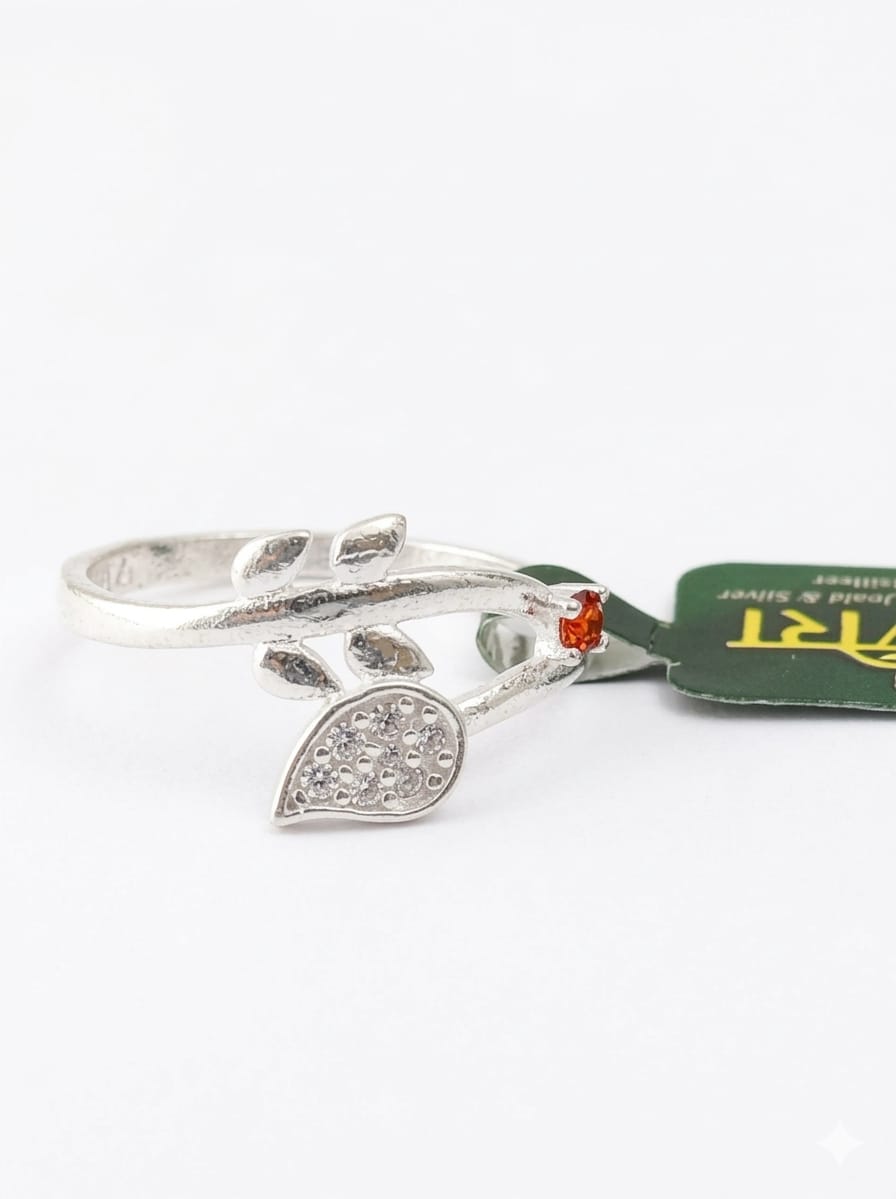 Leaf Branch Designer Silver Ring