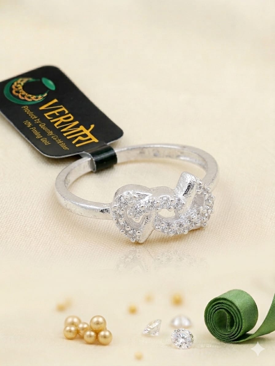 Timeless Bow" Pave-Set Sterling Silver Ring