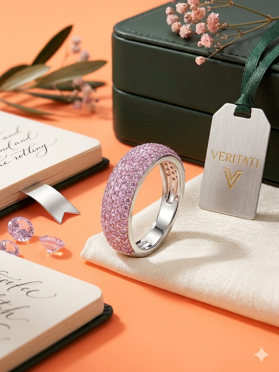 Blush Sparkle Pavé Silver Ring