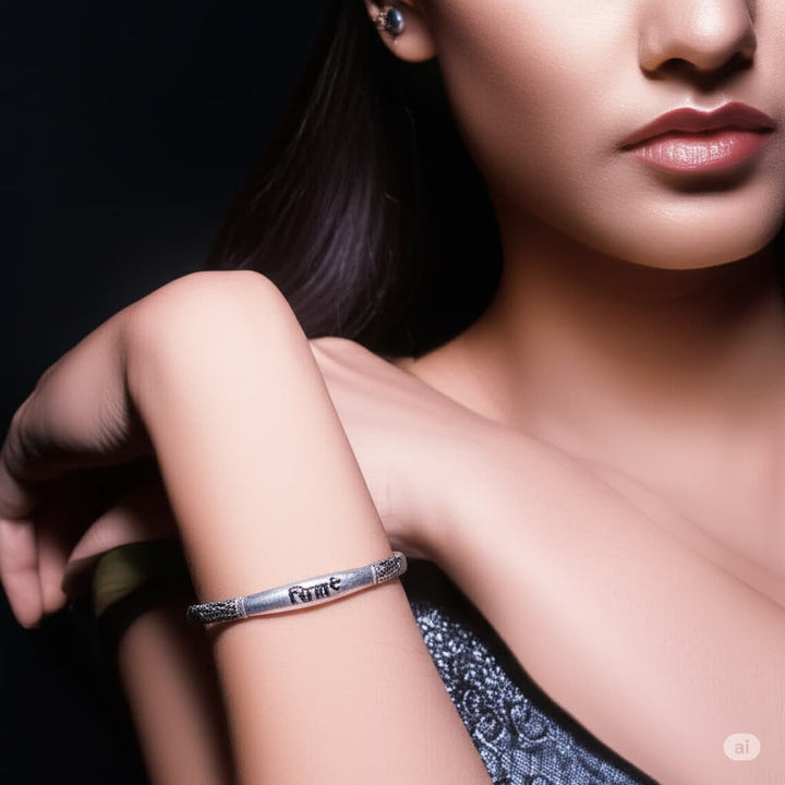 Silver 'SHIVA' Cuff Bracelet – Handcrafted Heritage Design