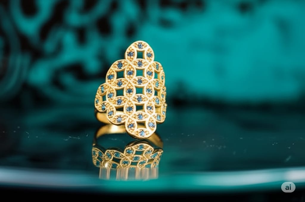 Blue Bloom Gold Vermeil Ring