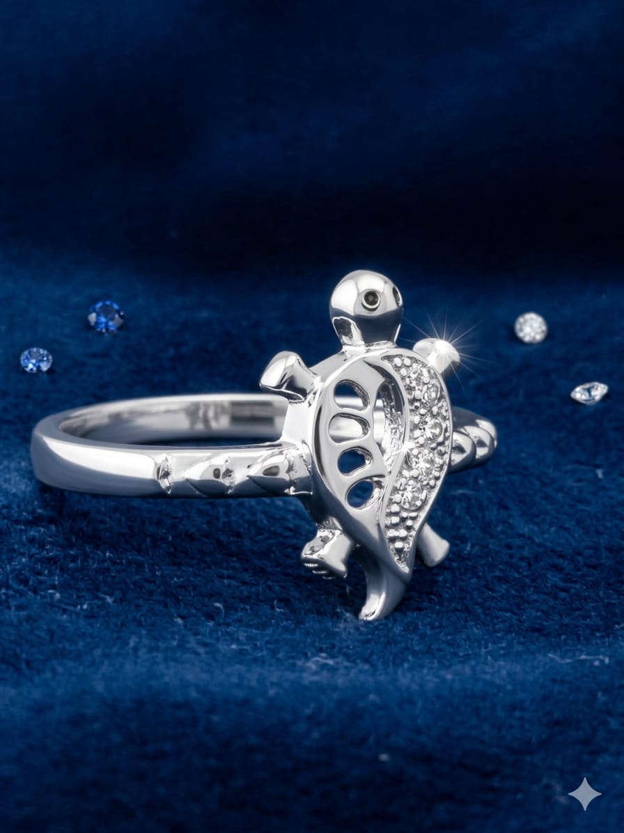 Lucky Turtle Sterling Silver Ring