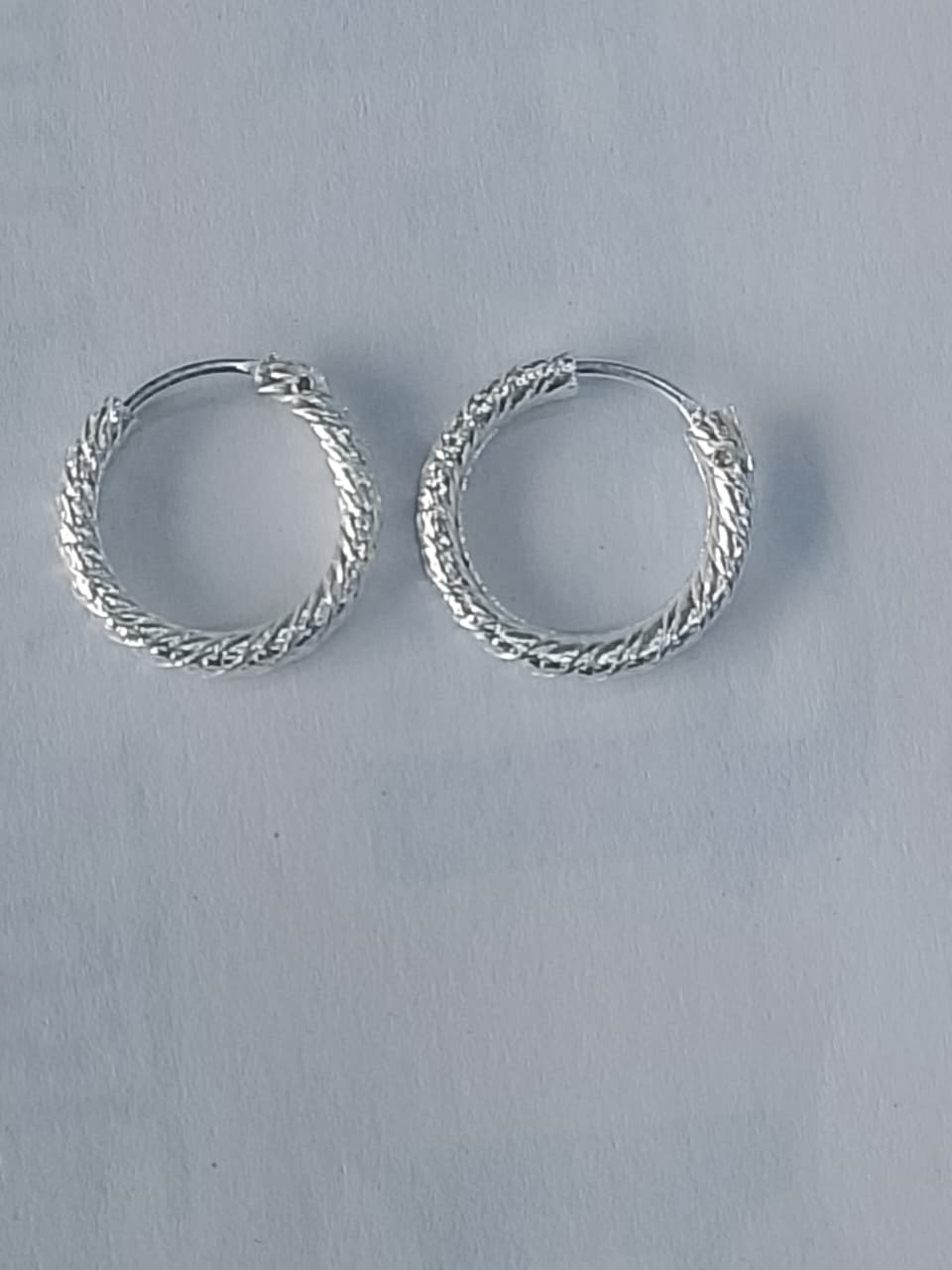 Sparkle Cut 925 Sterling Silver Hoop Earrings