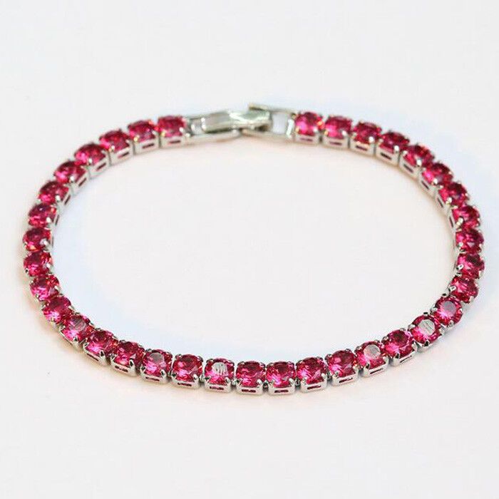 Elegant Ruby Zircon Tennis Bracelet