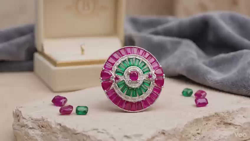 "Regal Bloom  Silver Ring"