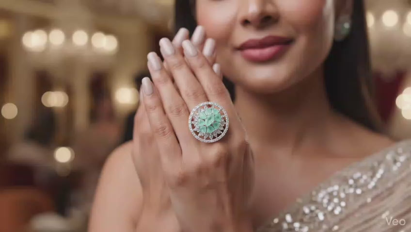 "Floral Elegance 925 Silver Ring"
